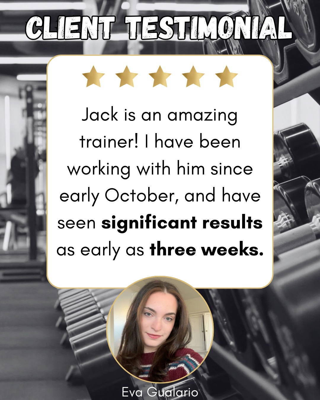 Client testimonial from Eva Gualario