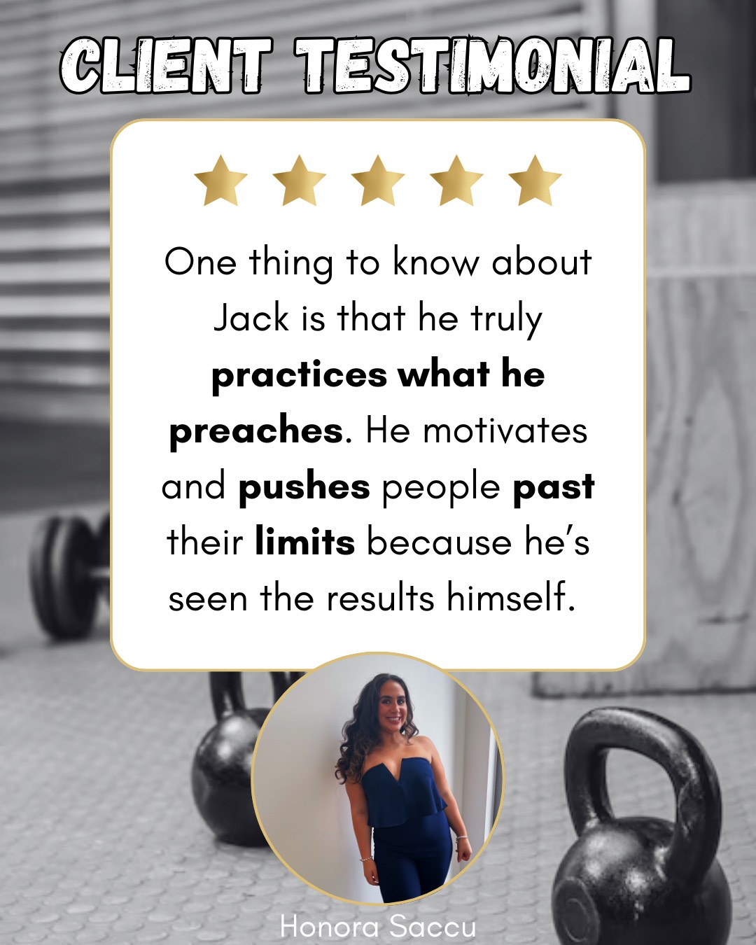 Client testimonial from Honora Saccu