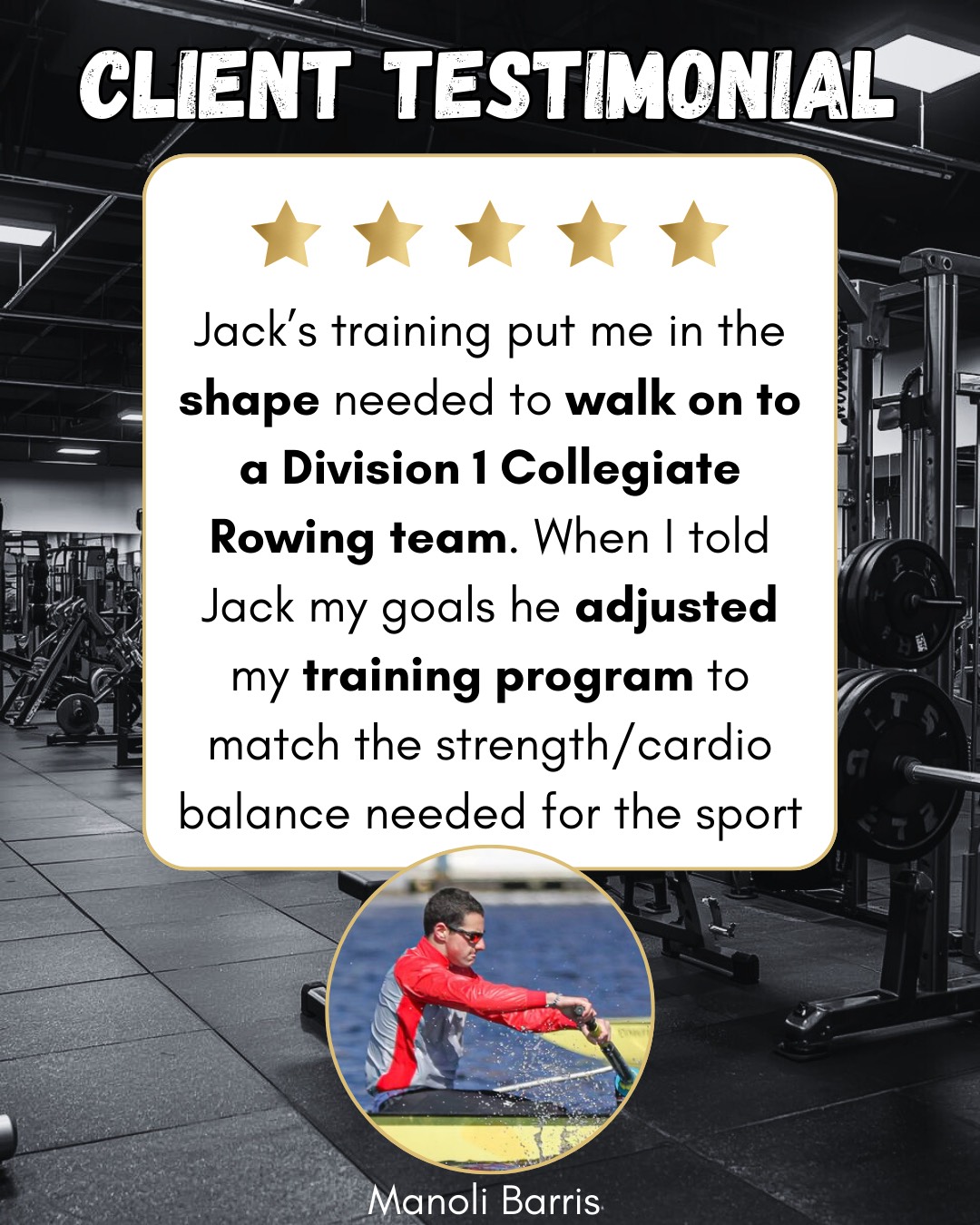 Client testimonial from Manoli Barris